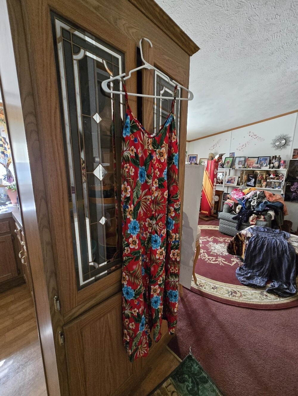Red Floral Spaghetti Strap Maxi Jumpsuit